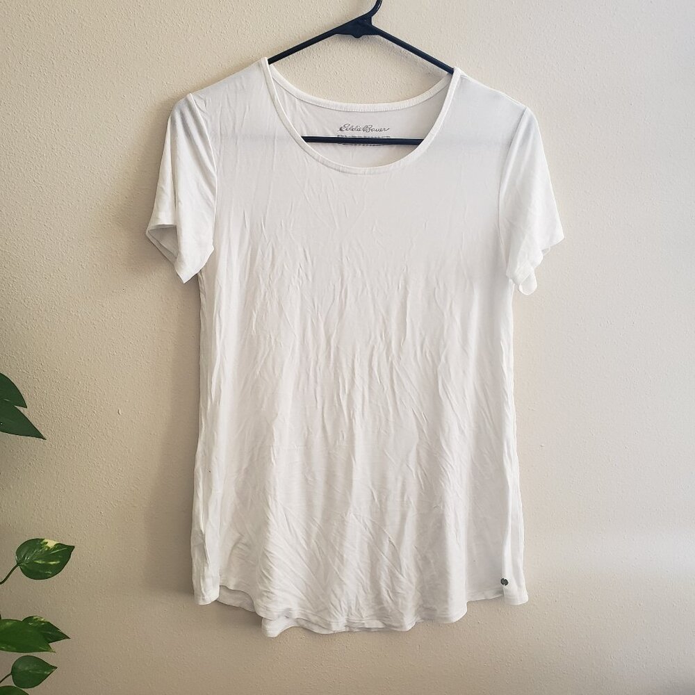 Eddie Bauer Soft Plain White T-shirt Small